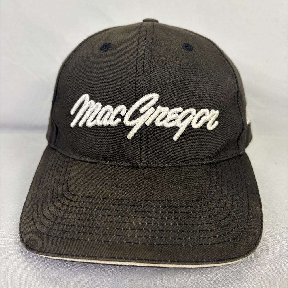 MacGregor Golf Hat MacTec V-Foil Mens OSFA Black Embroidered Adjustable Cap